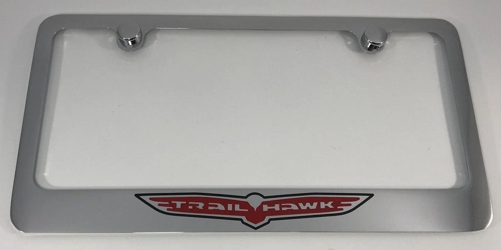 License Plate Frame Chrome with Trailhawk Logo for Jeep (2018–2024)