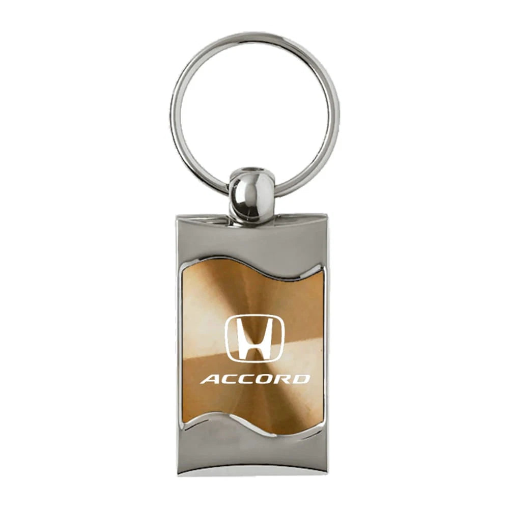 Gold Rectangular Wave Keychain - Officially Licensed for Honda Accord