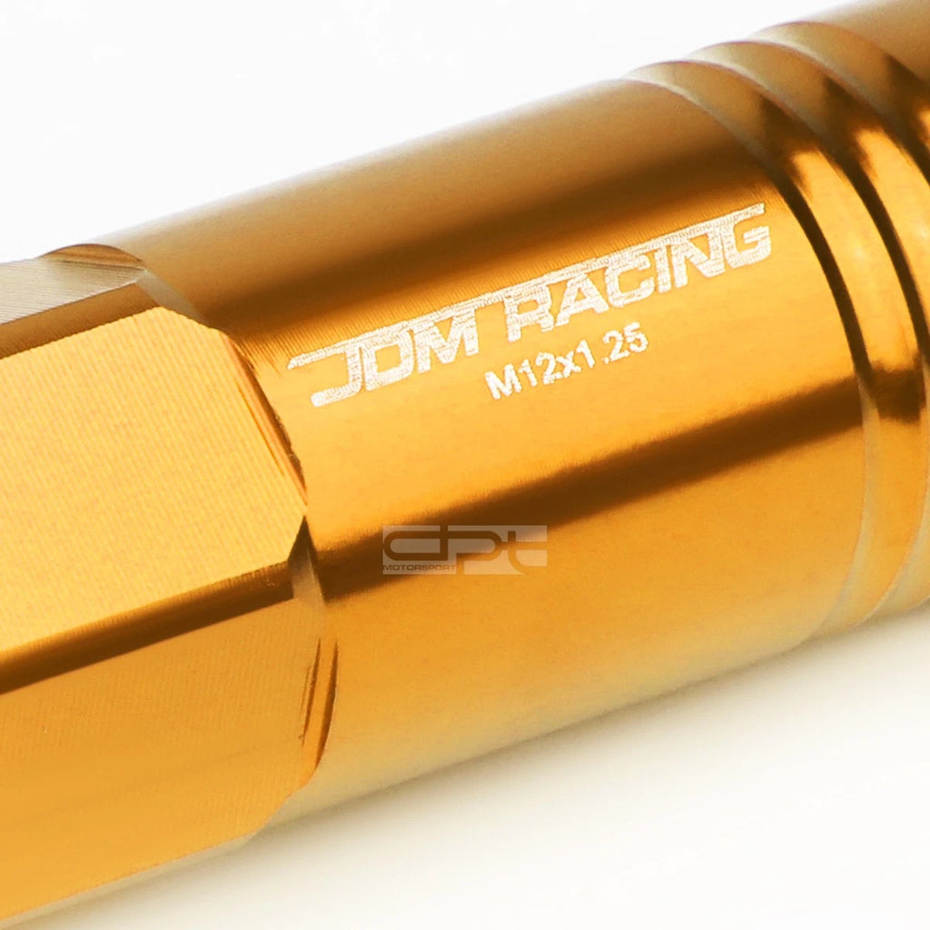 20 PC Open End M12x1.25 60mm Tall Orange Aluminum Lug Nuts for JDM Vehicles