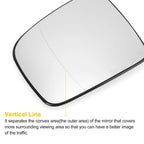 Left Side Heated White Mirror Glass for Mercedes Viano (2010–2020)