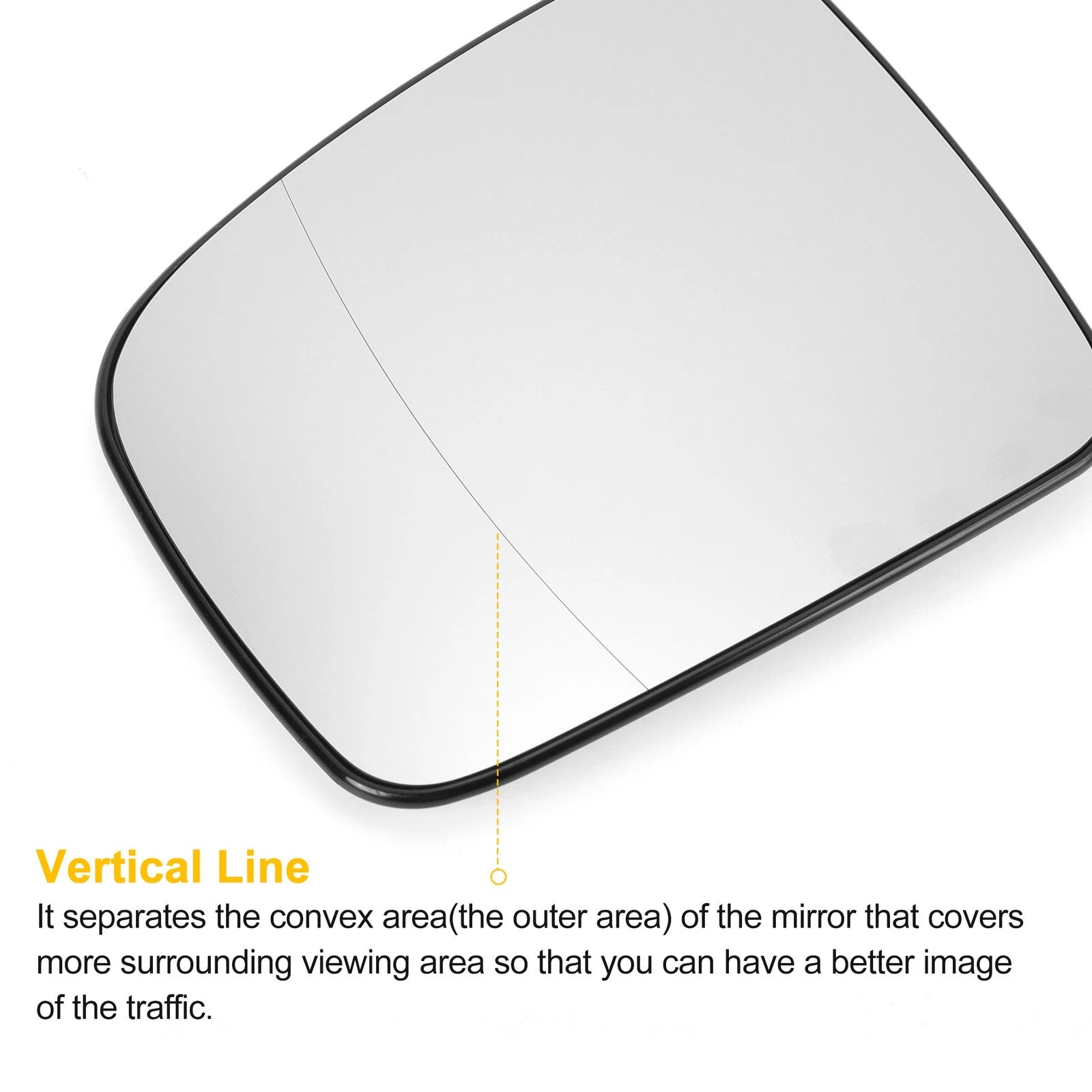 Left Side Heated White Mirror Glass for Mercedes Viano (2010–2020)