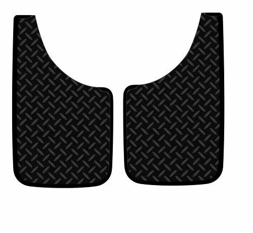 Set of 2 Diamond Plate Mud Guards for Truck Van SUV Car (11x19)