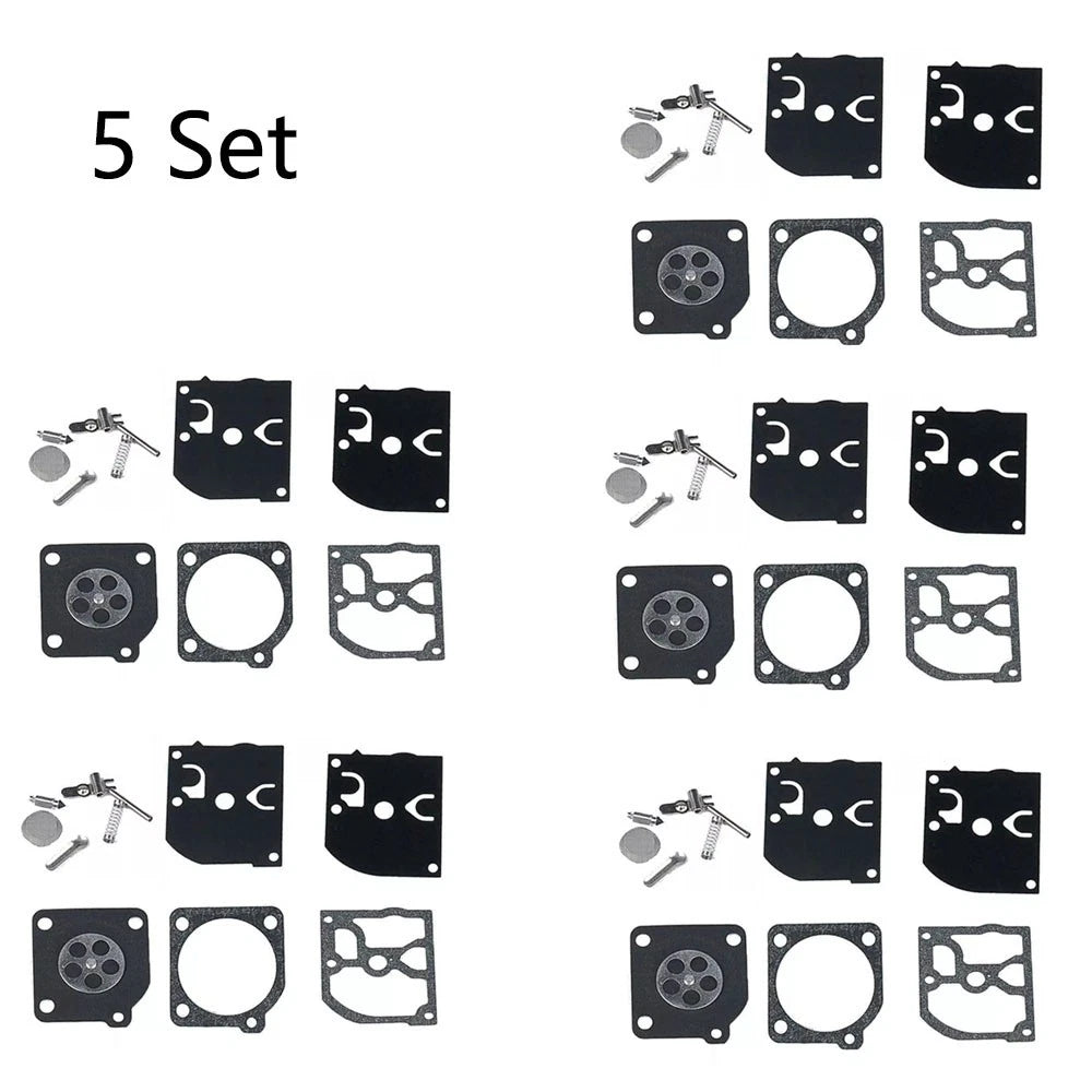 Set of 5 Chainsaw Carburetor Rebuild Kits for Zama RB-39 (Poulan, McCulloch)