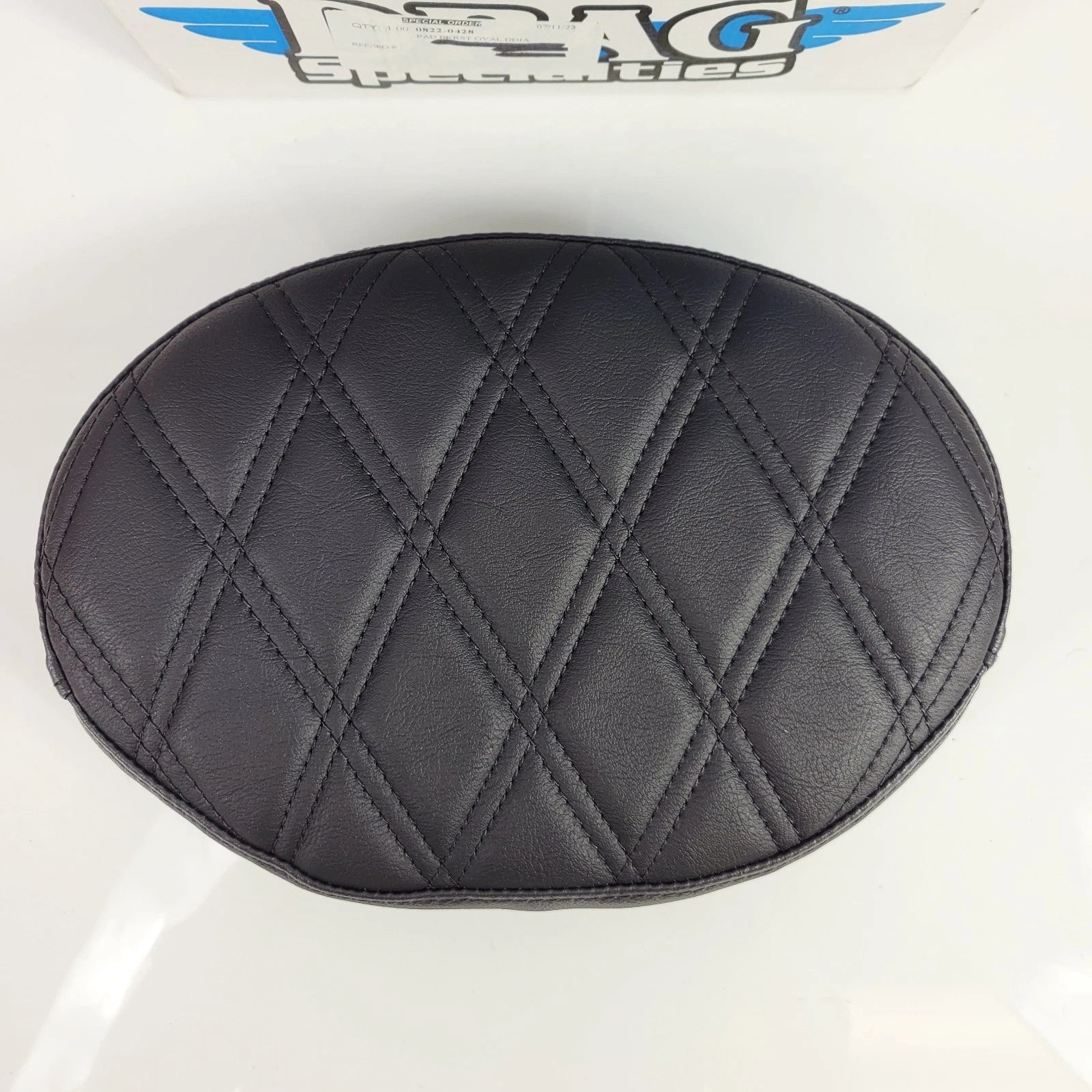 Sissy Bar Pad for Harley Touring (Drag Specialties, Double Diamond, Black Stitch)
