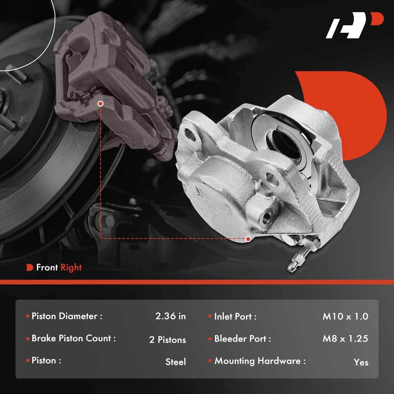 Front Right Brake Caliper for Mercedes-Benz 300CD 1978–1985 300D 1977–1985