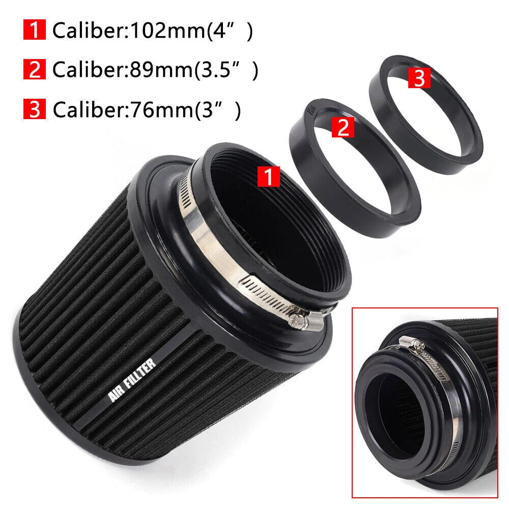 Cold Air Intake Air Filter for (3", 3.5", 4" Inlet, 6.5" Tall)