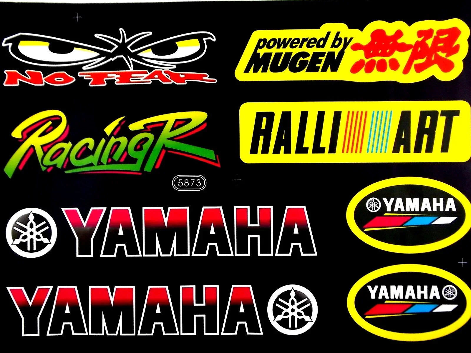 Yamaha No Fear Mugen Rally Art Motorcycle Sticker Sheet Decals