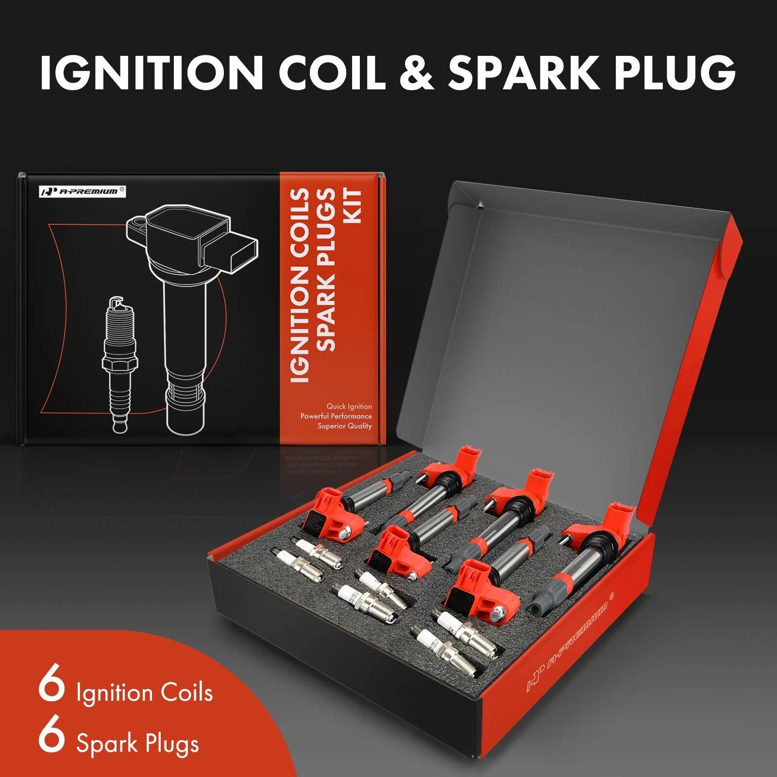 Set of 6 Ignition Coils & Spark Plugs for Chevy Equinox