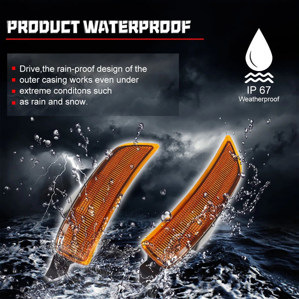 2X Amber Lens Front Side Marker Lights for Mazda MX-5 Miata (2016–2022)