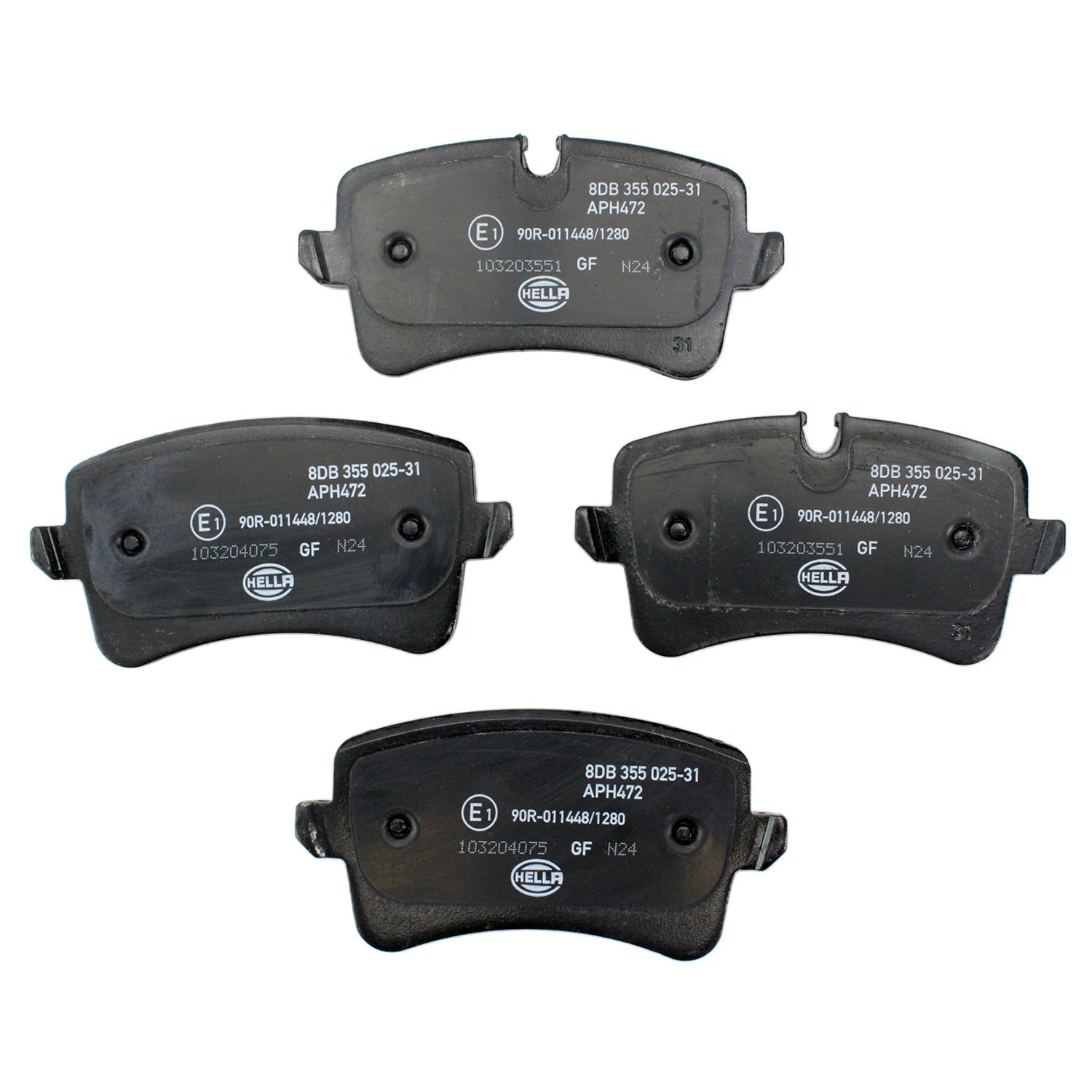Set of 4 Hella Rear Low-Met Disc Brake Pads for Audi A6 A6 Quattro
