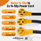 Dual Output Y Splitter for Tesla Model 3 S X Y (2017-2023) 50Amp 3ft