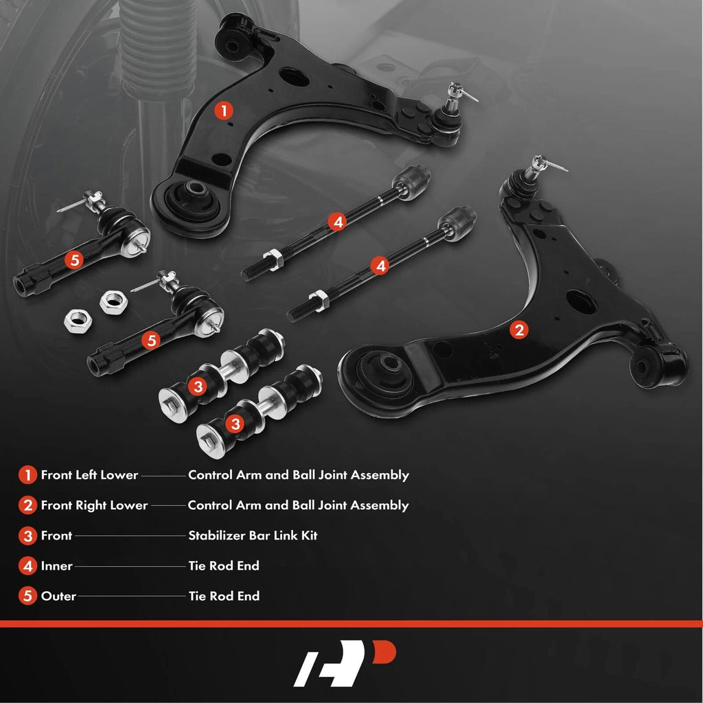 Set of 8 Front Control Arm Ball Joints Sway Bar Links for Chevy Impala (2006–2013)