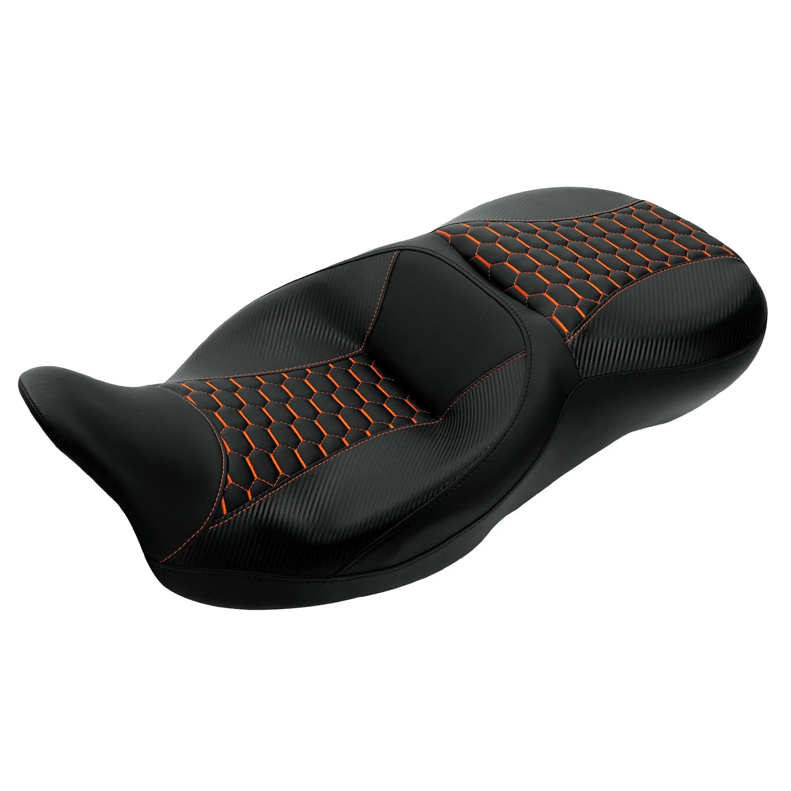 Driver Passenger Seat for Harley Road Electra Glide (2009–2023) Black/Orange