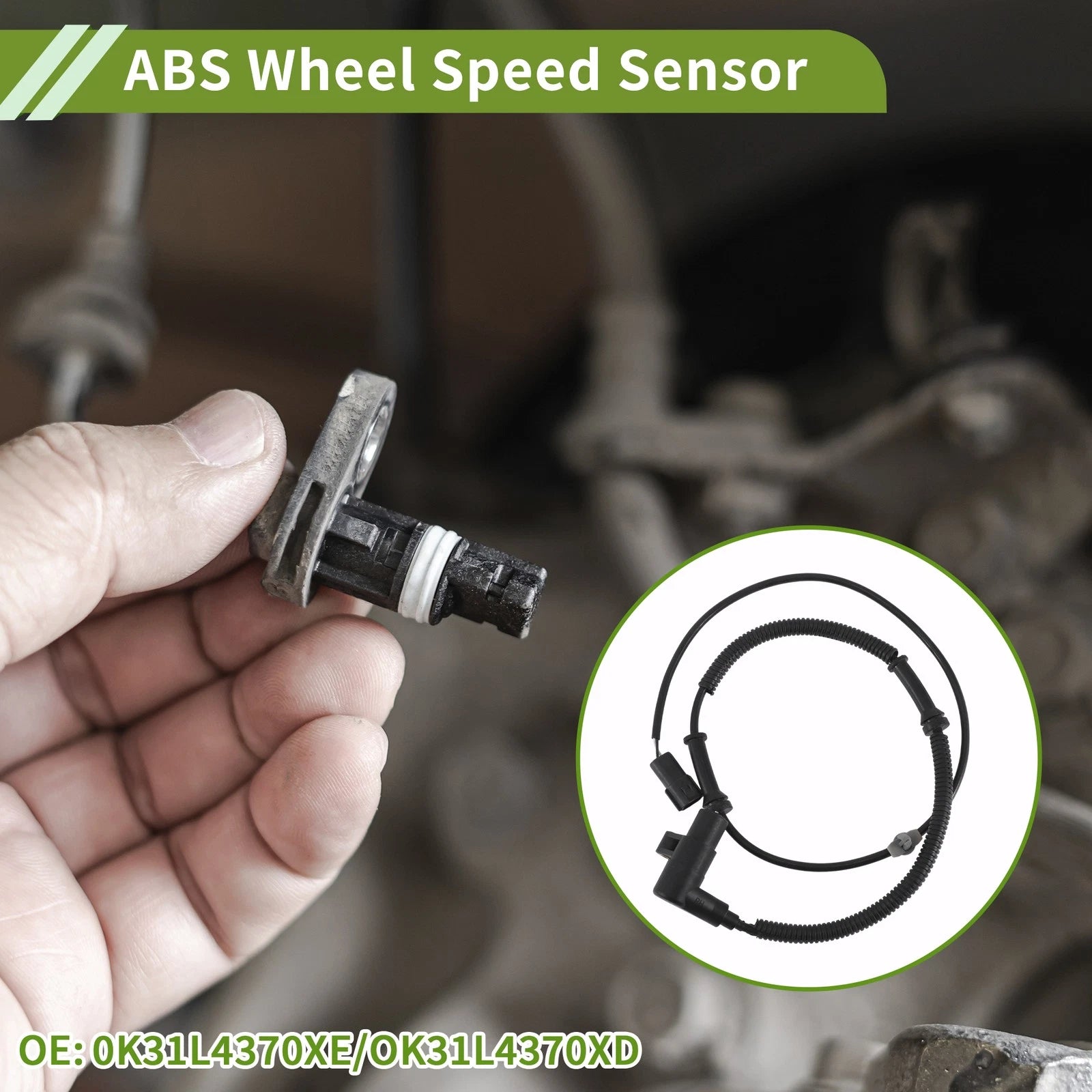 ABS Wheel Speed Sensor for Kia Rio L4 1.5L (2001–2005) No. 0K31L4370XE/OK31L4370XD