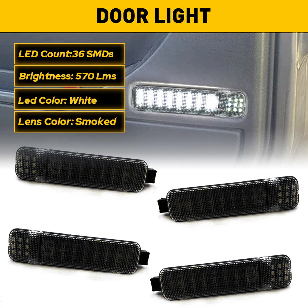 4X Smoked LED Interior Door Lights for Silverado Sierra (1999–2006)