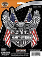 Eagle American Flags Sticker Decal Chrome for Harley Davidson