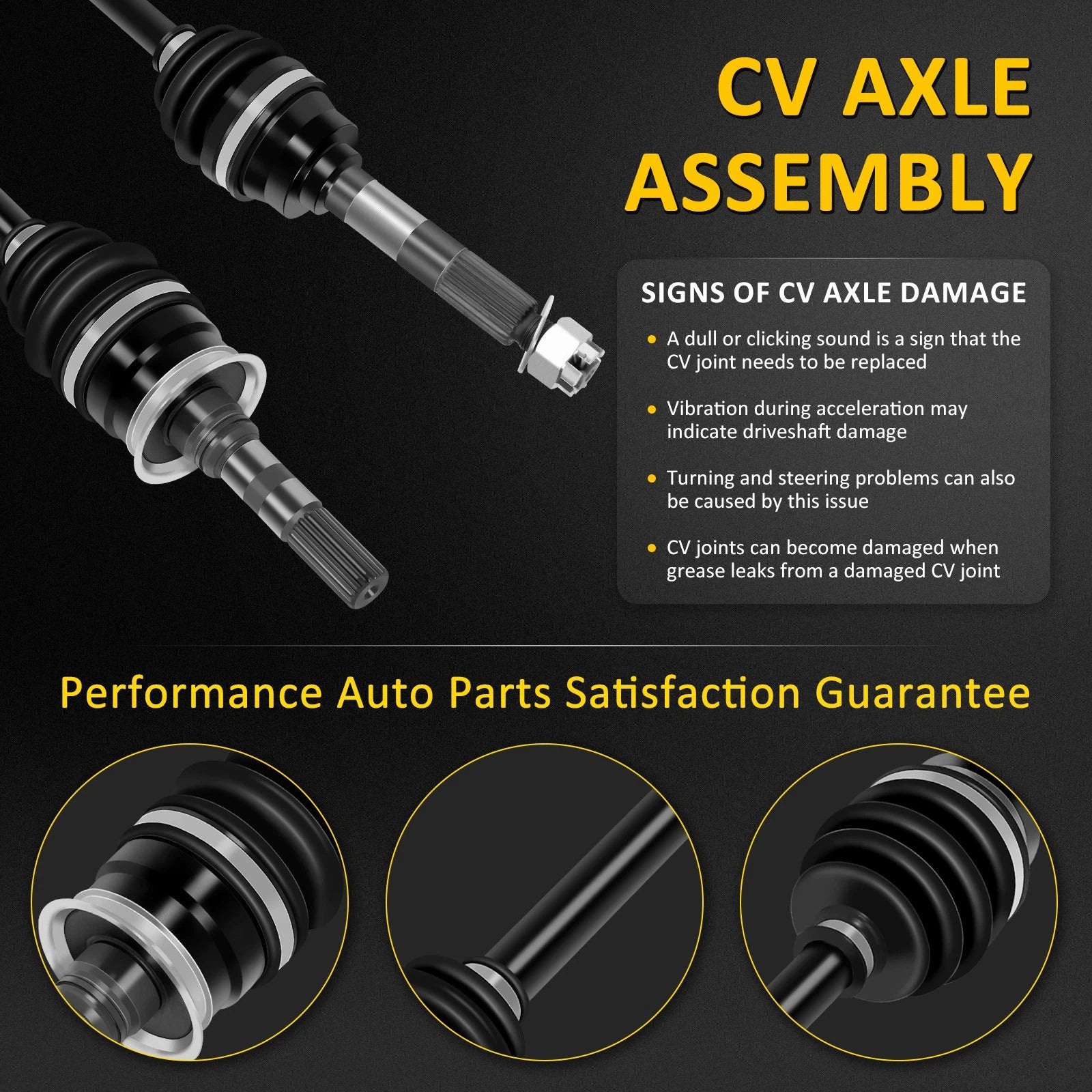 Set of 2 CV Axles for Yamaha Kawasaki Mule 3010 2510 4010 (2001–2013)