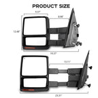 Set of 2 Power Heated LED Puddle Signal Towing Mirrors for Ford F150 (2007–2014)