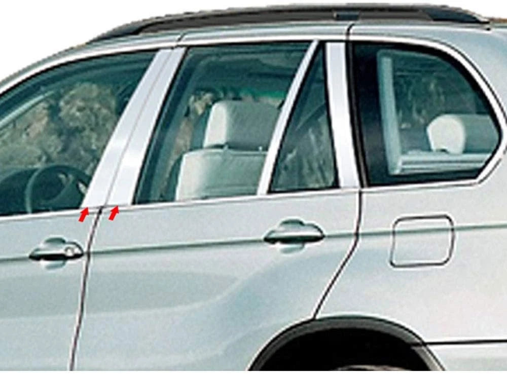 4pc. Luxury FX Stainless Steel Pillar Post Trim for 2000-2006 BMW X5 4DR