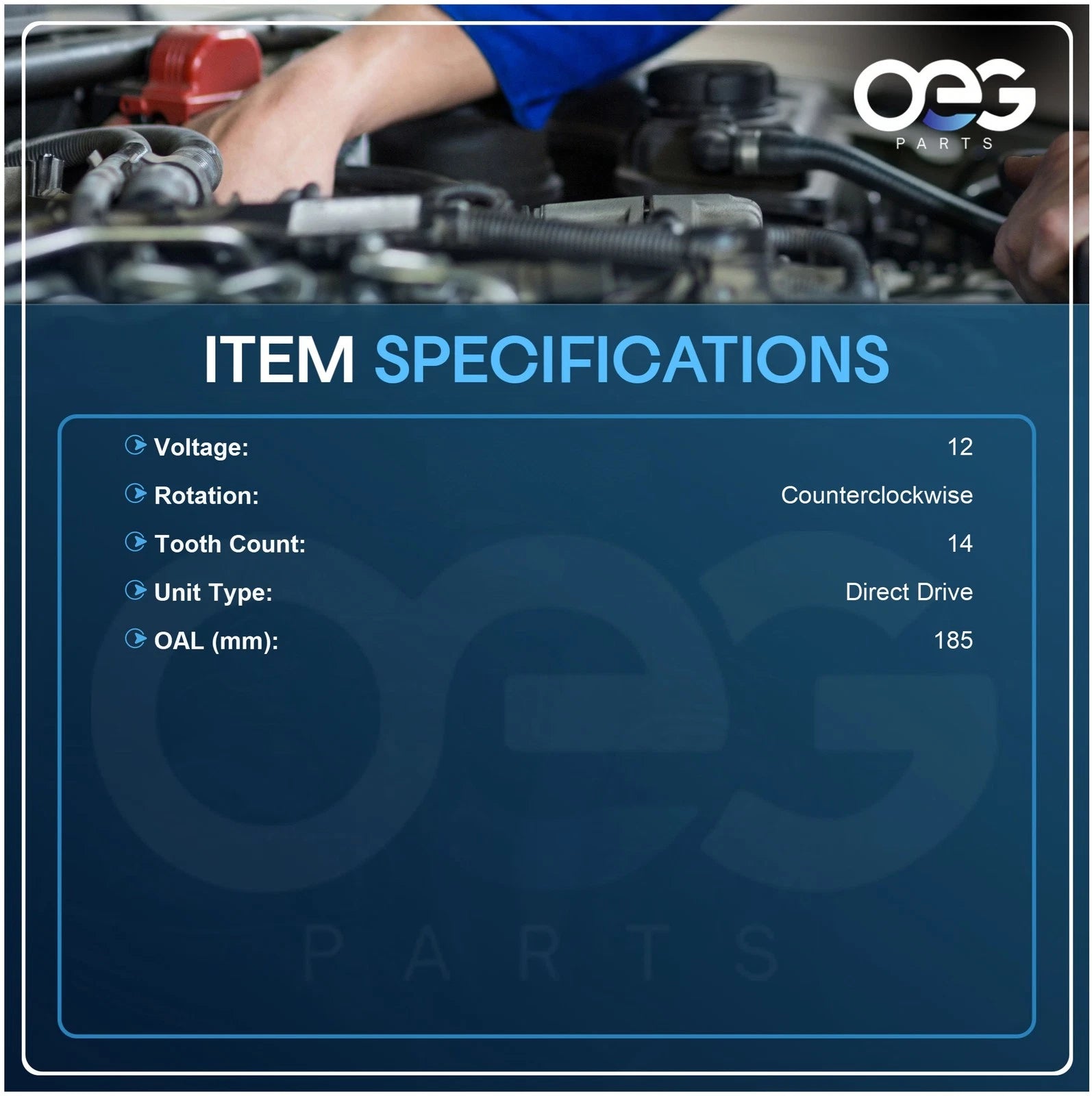 12V Starter for New Holland G4020 (2007-2009)