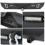 Rear Bumper with LED Light & D-Rings for Jeep Wrangler YJ TJ (1987–2006)