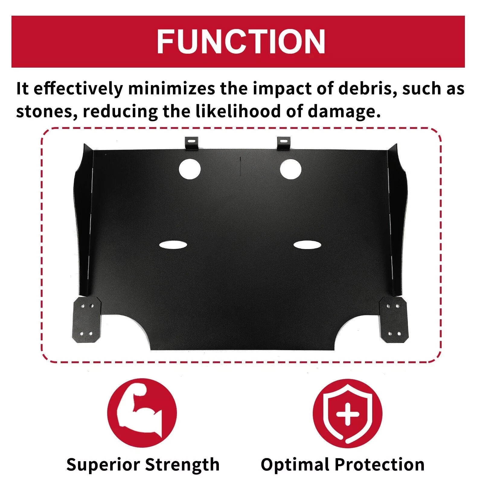 Powder-Coated Black Rear Skid Plate for Ford F150 2015–2024