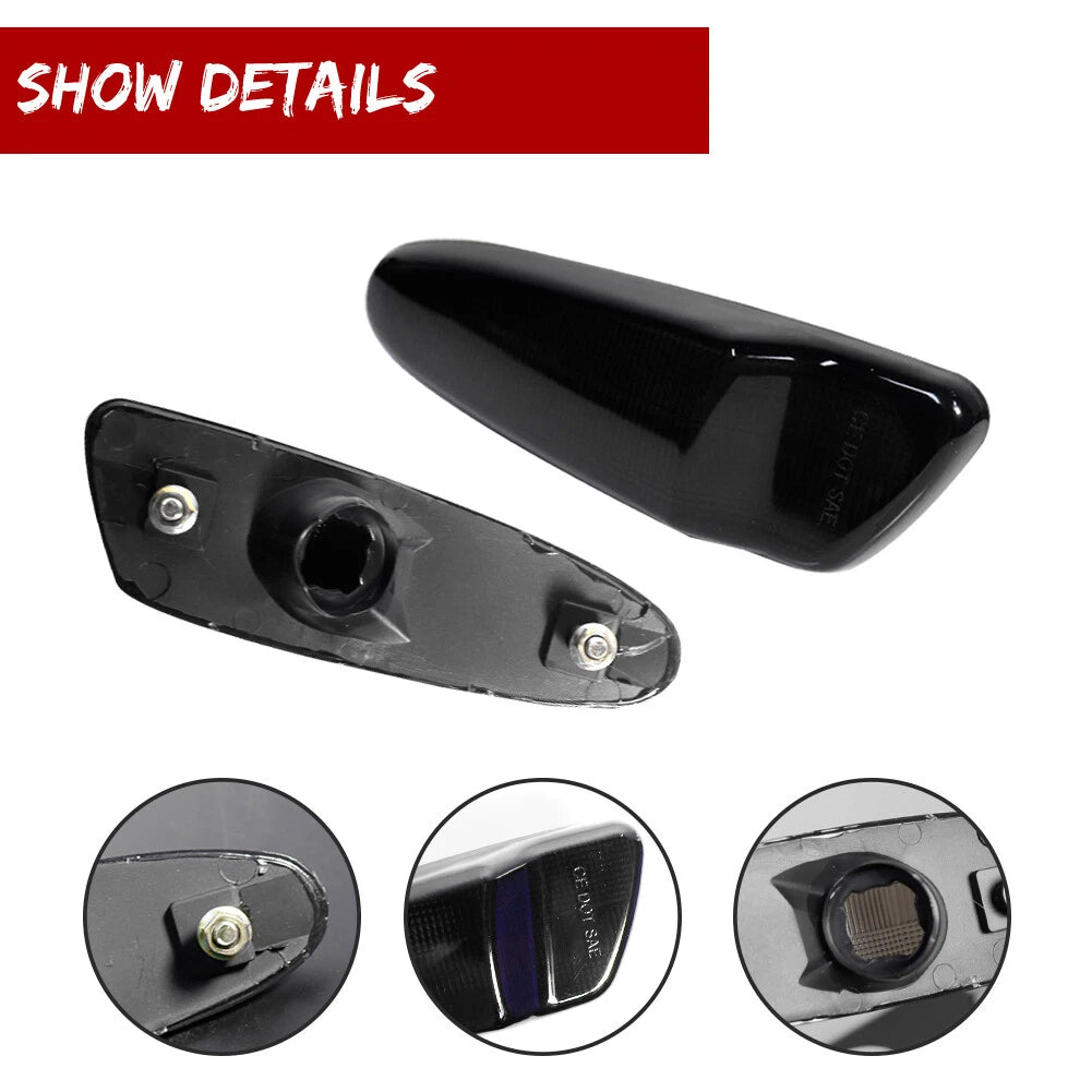 Smoked Front Bumper Side Marker Light Reflectors for Toyota Supra (1997–1998)