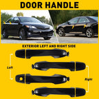4X Exterior Door Handle Black for Toyota Camry (2012–2017)