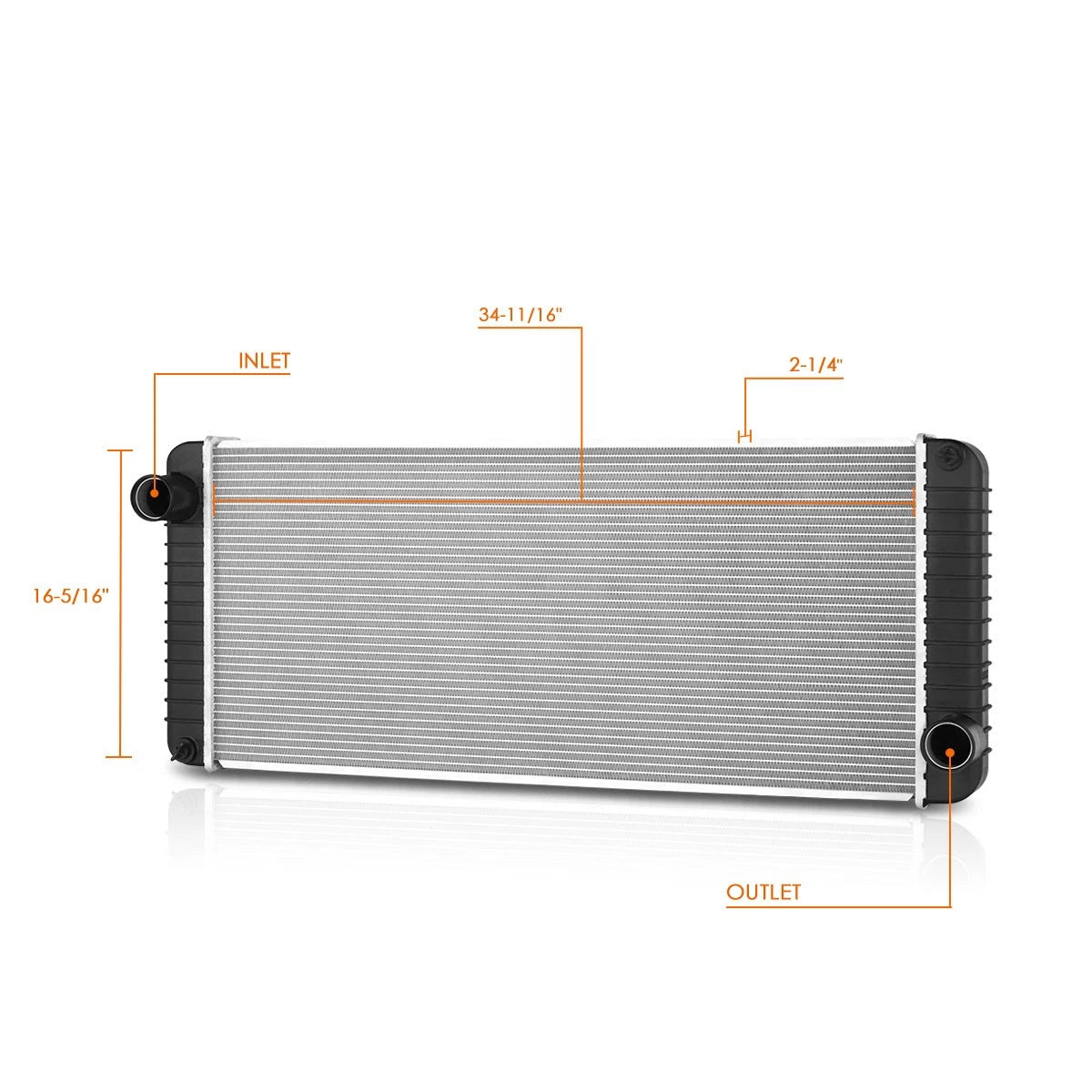 Cooling Radiator for Peterbilt 330/335 (2003–2007) OE Style Aluminum Core 2-Row