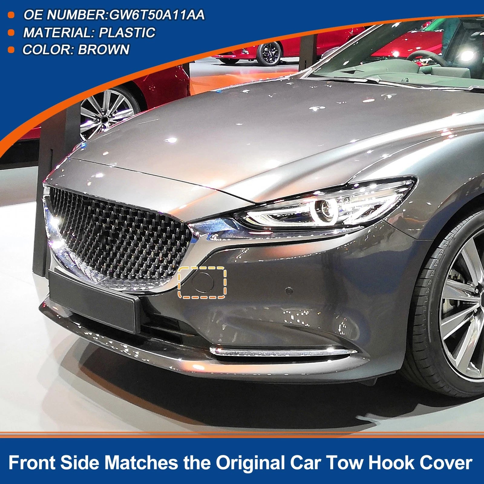 Tow Hook Cover for Mazda 6 Atenza (2013–2021) GW6T50A11AA Brown