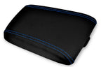 Console Lid Armrest Cover for Pontiac GTO (2004–2006) Carbon Fiber Blue Stitch