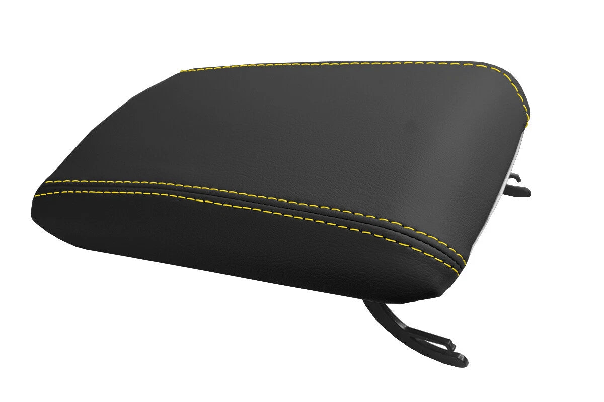 Leather Console Lid Armrest Cover for Mitsubishi Eclipse (1995–1999) Yellow Stitch