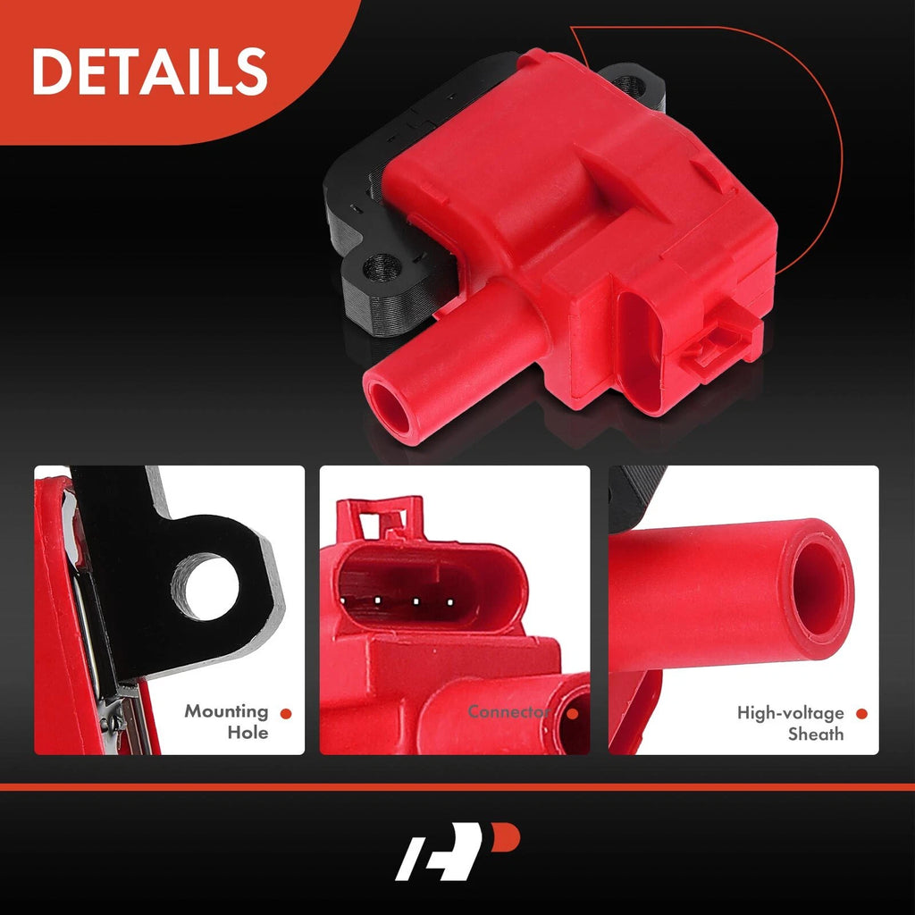 8x Red Ignition Coil for Chevrolet Silverado 2500 HD GMC Sierra 3500 (2001–2007)