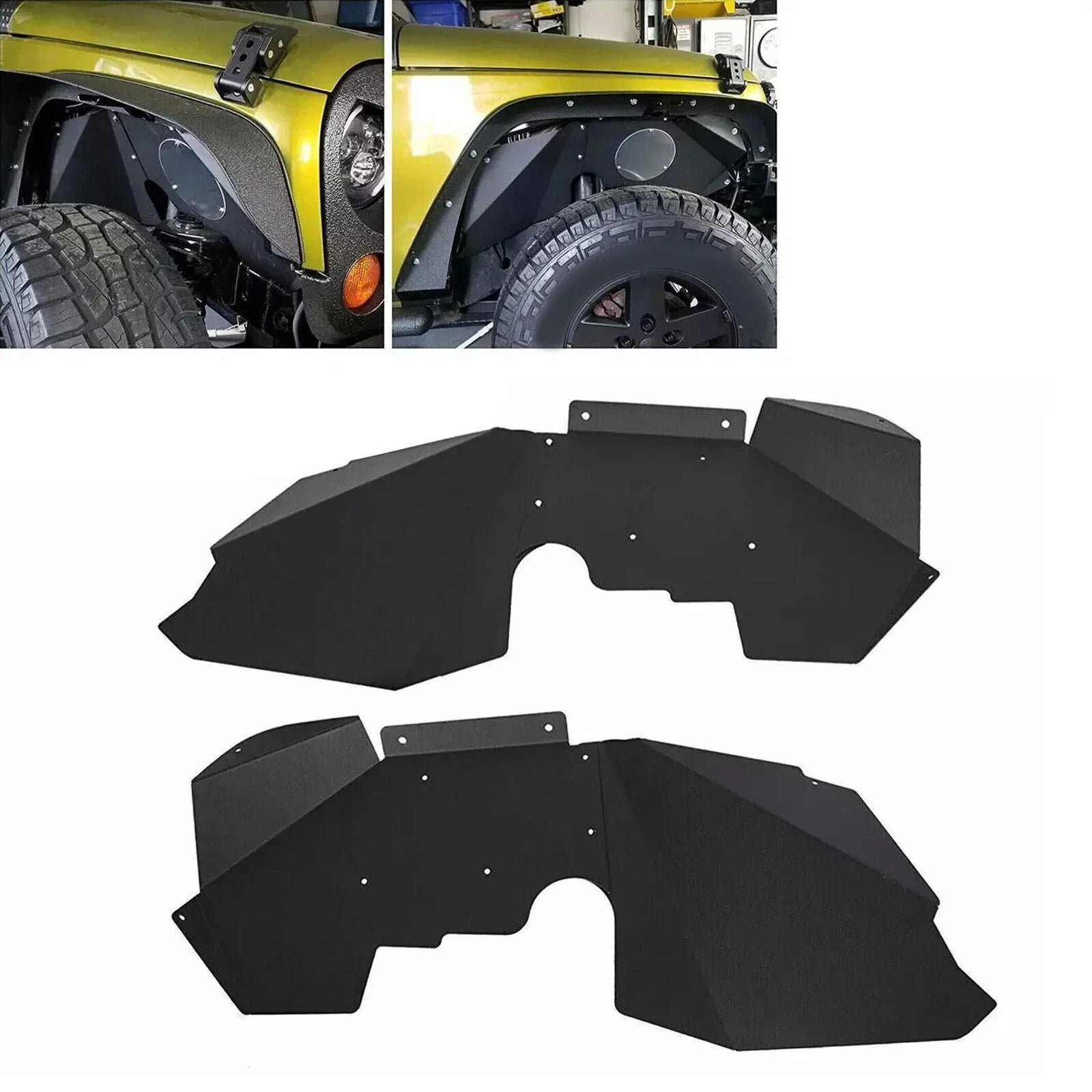 Front Inner Fender Liners for Jeep Wrangler JK JKU (2007–2019) Aluminum