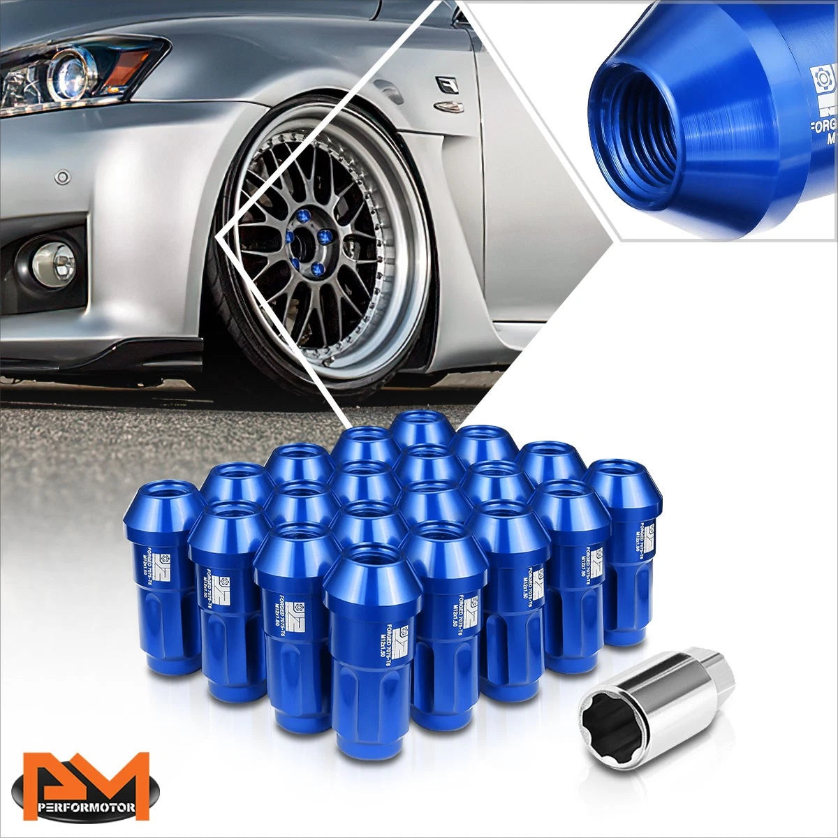 20Pcs M12x1.5 Closed End Bulge Acorn Lug Nuts for Universal Fit (All Years)