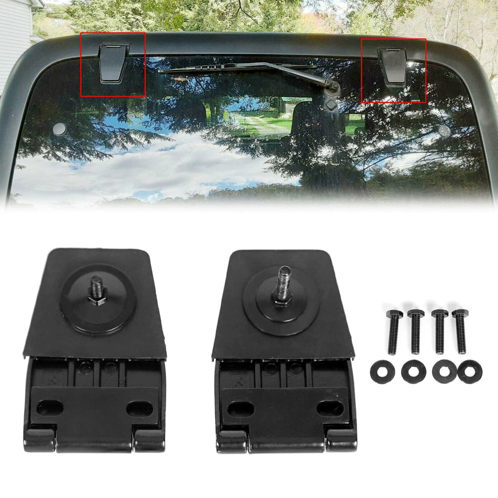 2X Liftgate Rear Hatch Window Glass Hinge for Jeep Wrangler TJ YJ (1987–2006)