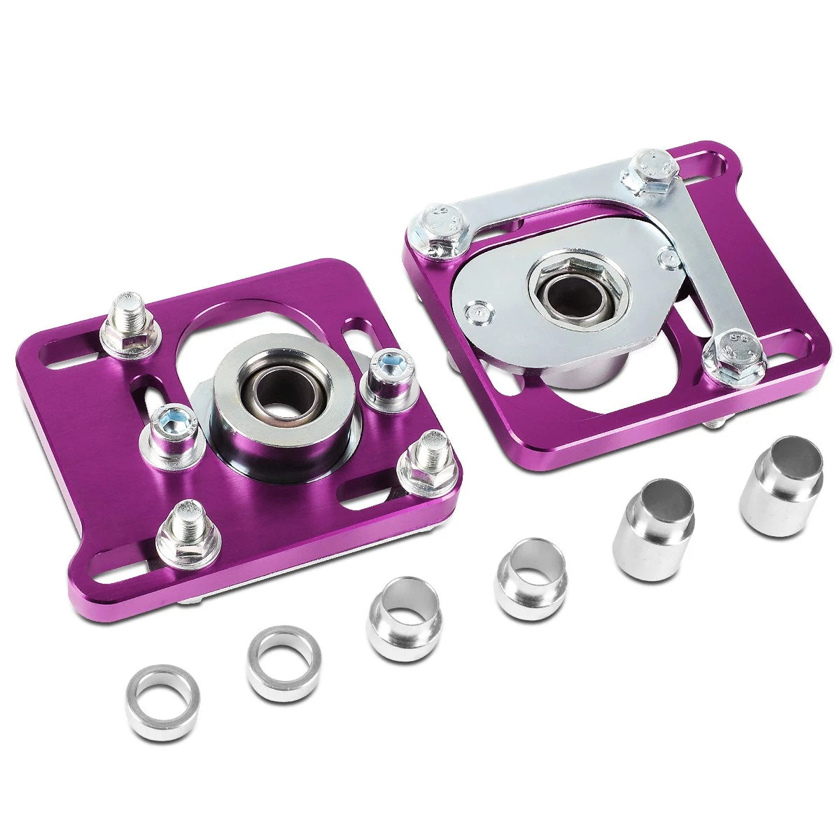 Adjustable Camber Caster Plates for Ford Mustang (1994–2004) - Purple