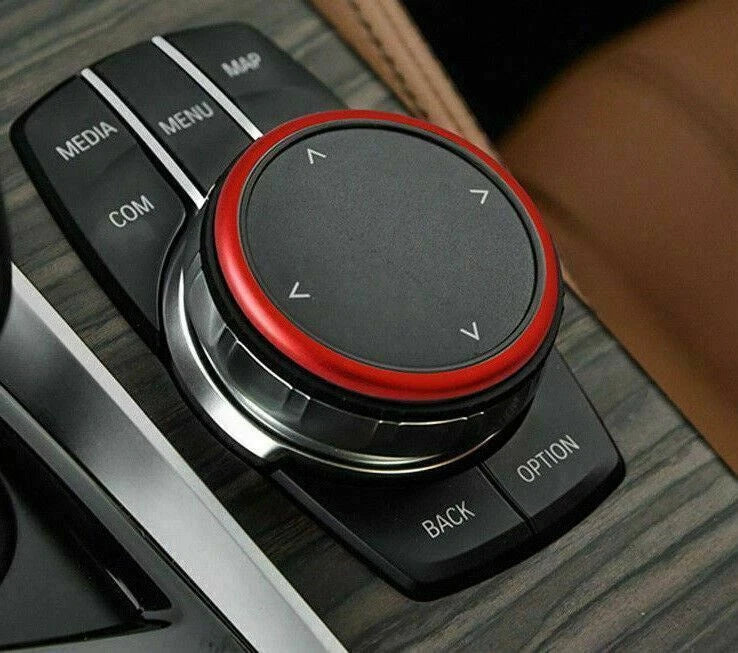 3D Red Metal iDrive Controller Knob Ring for BMW  (2010-2016)