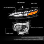 Chrome Amber Projector Headlight + LED DRL for Jeep Cherokee (2014–2018)