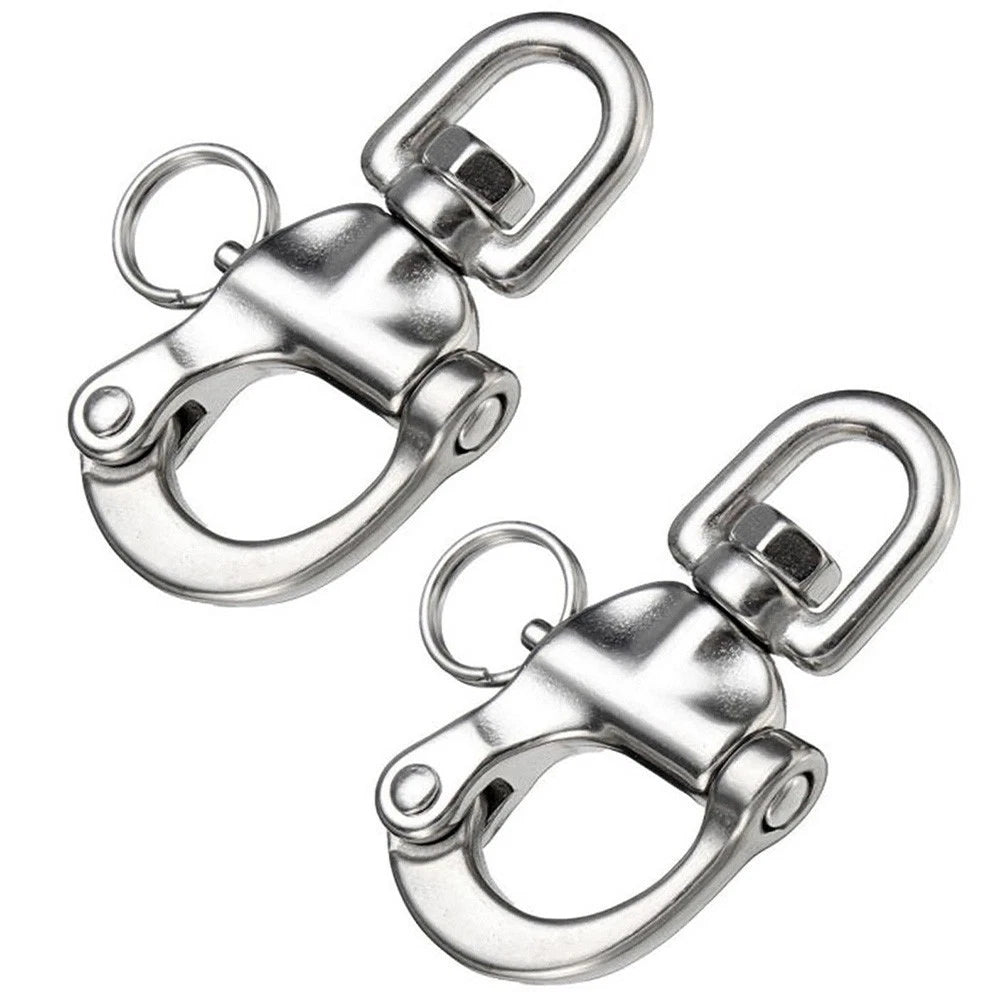 2X Quick Release Snap Shackles for Boat and Outdoor Gear (316 Stainless Steel)