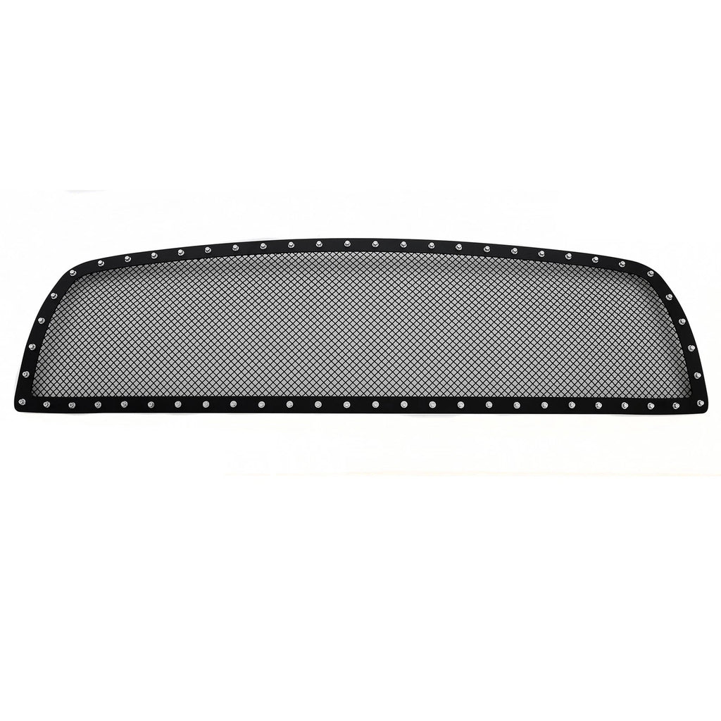 Set of 4 Upper Black Rivet Studs Grille Inserts for Dodge Ram 1500 (2009-2012)