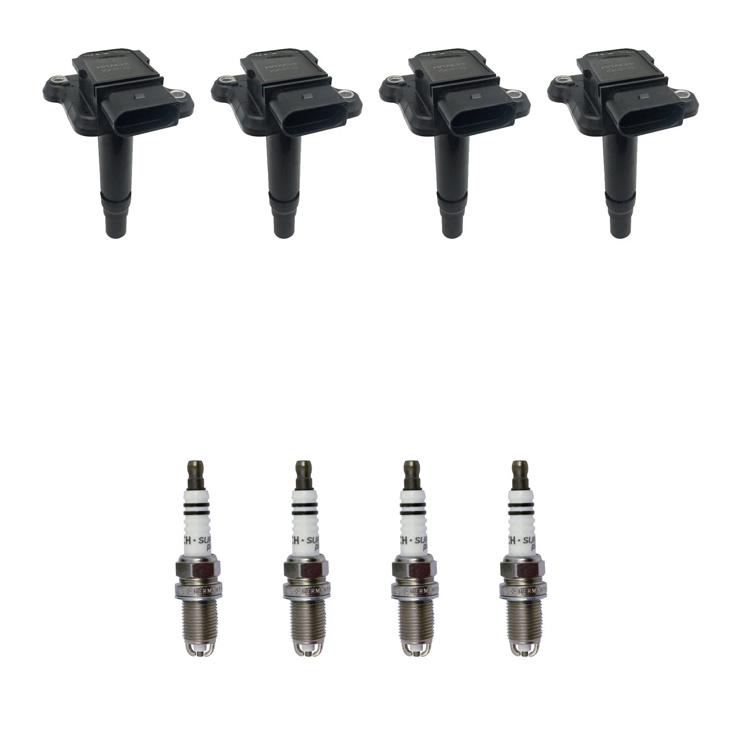 Set of 4 Ignition Coils & Spark Plugs for Audi A4, VW Passat (1996–2005)