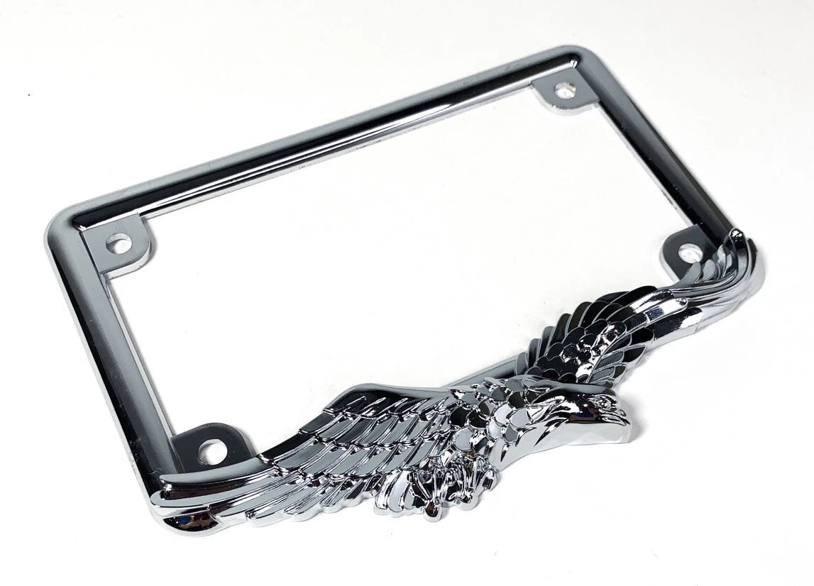 Chrome American Eagle License Plate Tag Frame Holder for Harley Davidson (2008–2024)