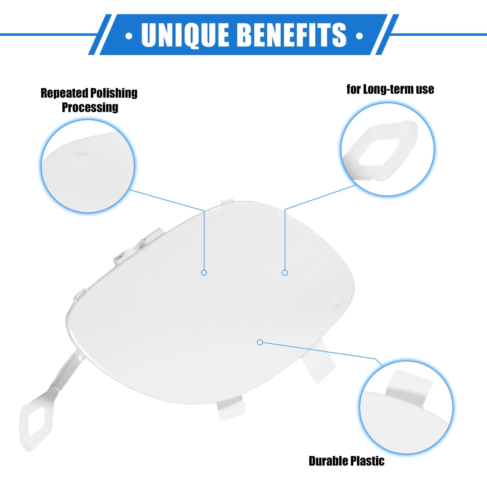 Tow Hook Eye Hole Cap for Mercedes-Benz E400 (2017–2018) White