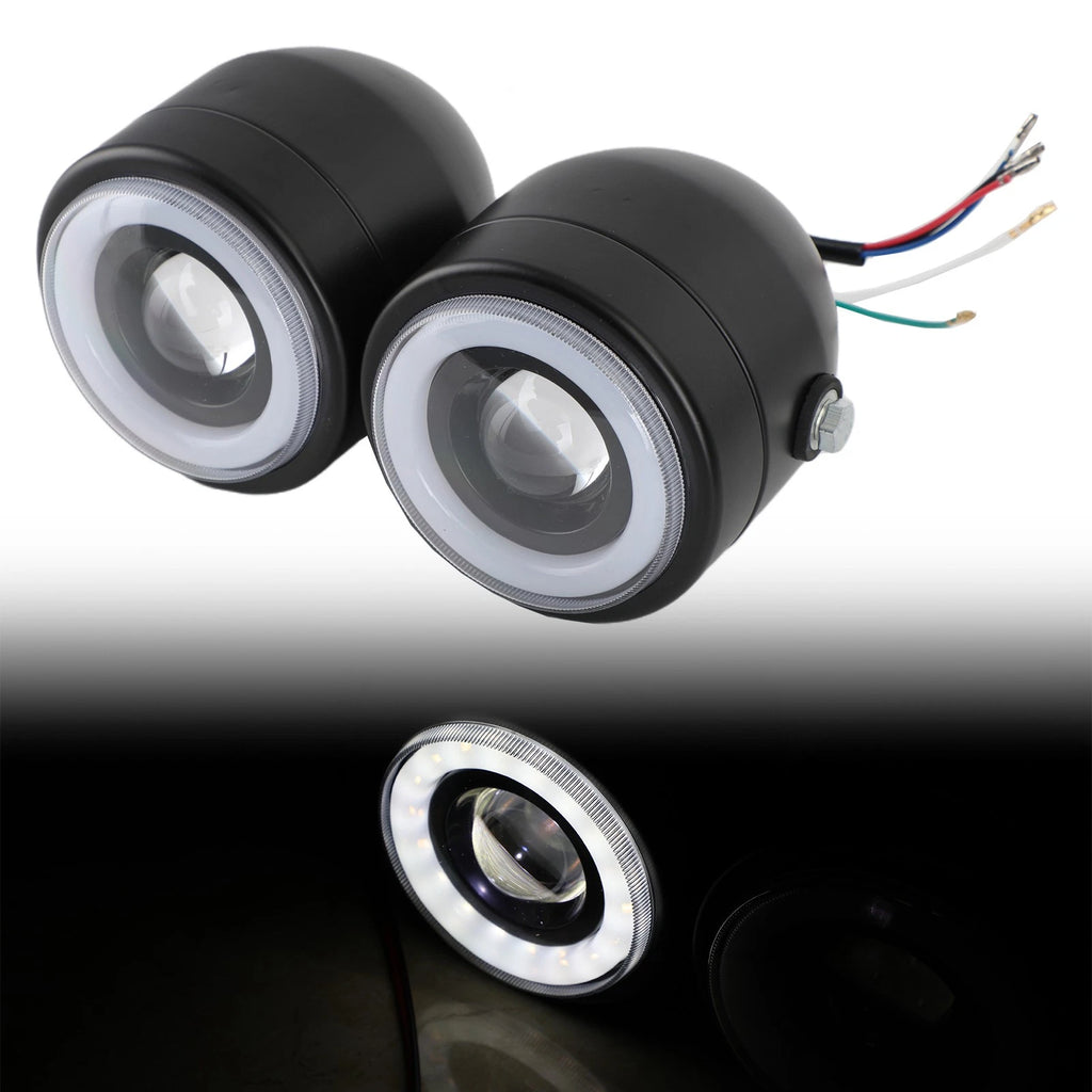 Twin Headlight for Universal Motorcycle (Black)