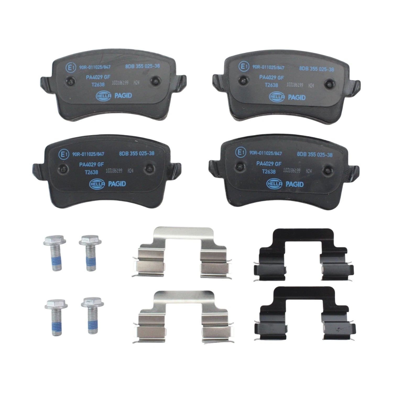 Set of 4 Hella Rear Low-Met Disc Brake Pads for Audi Q5 SQ5 S4 S5 (2009–2023)