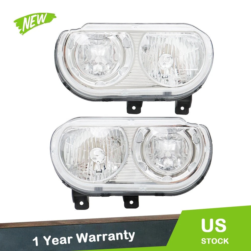 Set of 2 Headlamps for Dodge Challenger (2008–2014) - Clear