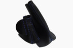 Leather Automatic & Brake Boot Set for Volvo S60 S80 V70 (2001–2005) Blue Stitch