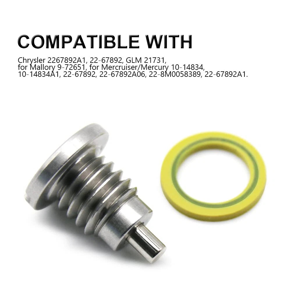 2 Lower Unit Gear Lube Drain Fill Hole Screw for Mercruiser Mercury (22-8M0058389)