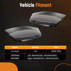 Pair Headlight Lens Covers for Audi A4 (2009–2012) 8K0941029C